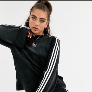 Adidas velvet bell sleeve top